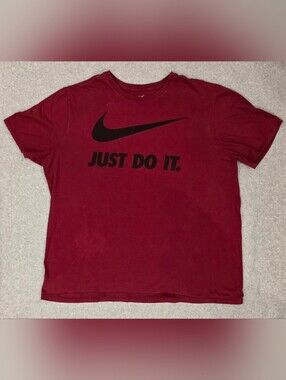 Nike Red 'Just Do It' Tee with Black Logo
